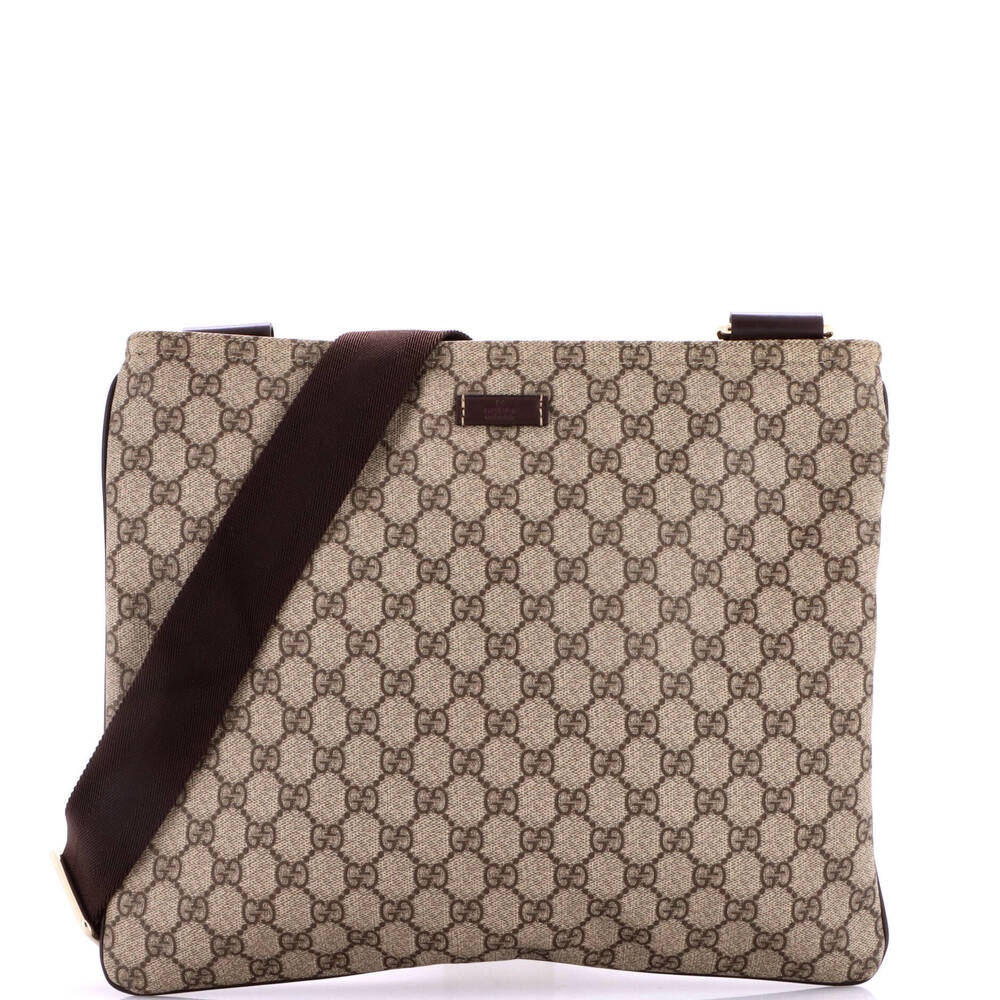 Gucci Large Zip Top Messenger Bag GG Coated Canvas